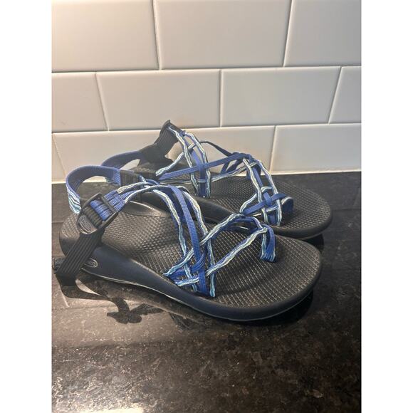 Chaco ZX3 Women's Strappy Sport Sandals Toe Loop Waterproof Outdoor Blue Size 11 - Picture 1 of 10